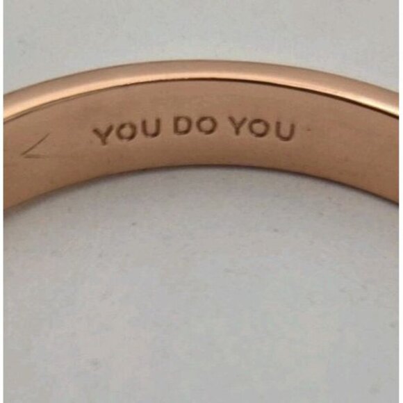 Stella and Dot Rose Gold Inspirational You Do You Quote Hinged Bangle Hart Verse - Picture 2 of 11